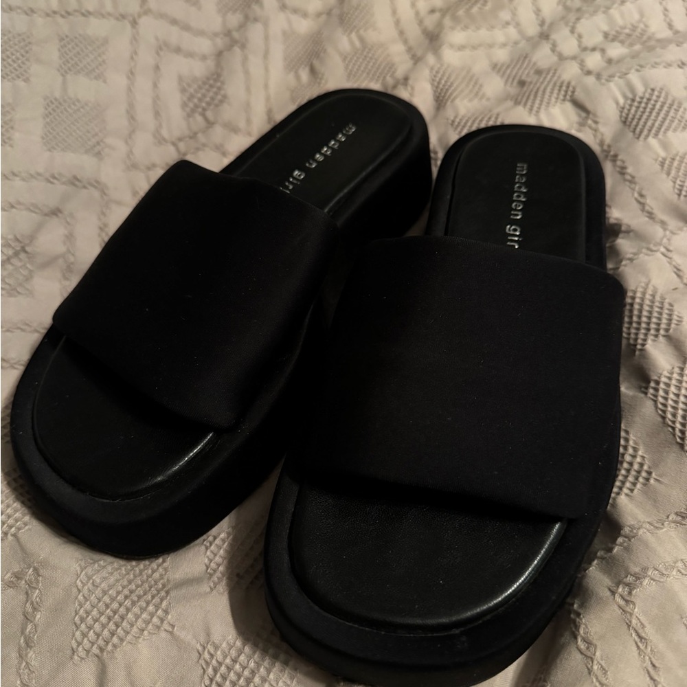 Madden Girl platform slide sandals
